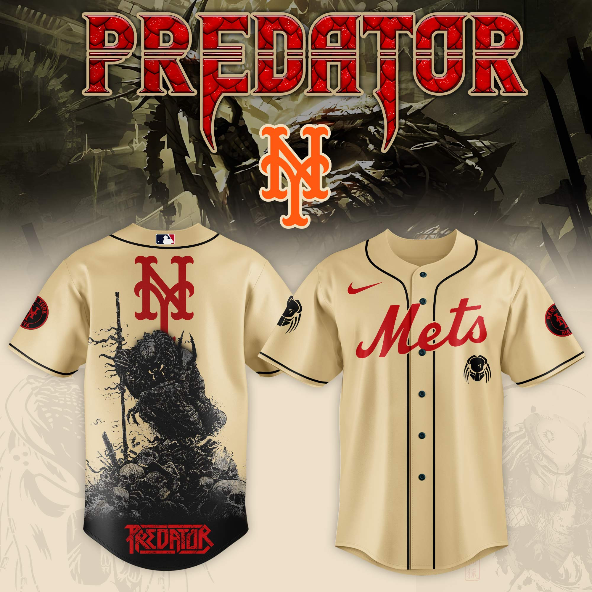 New York Mets Mlb X Predator Baseball Jersey For Fans-1