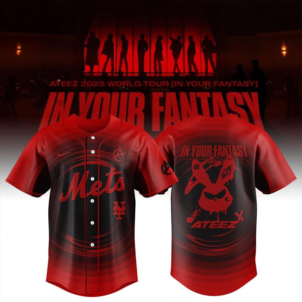 New York Mets X Ateez 2025 World Tour In Your Fantasy Baseball Jersey New York Mets Merch-1