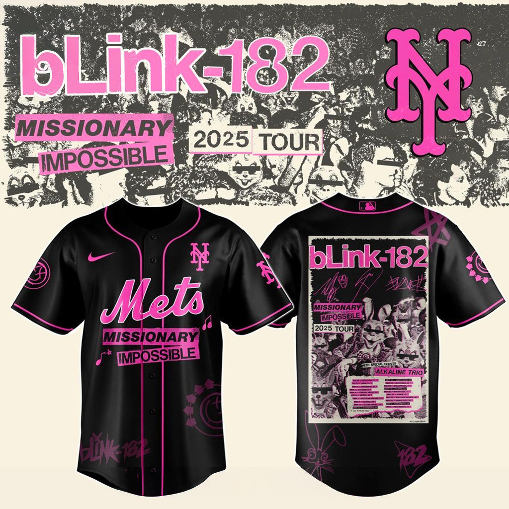 New York Mets X Blink 182 Missionary Impossible Tour 2025 Jersey Mets Merch Her Gift-1