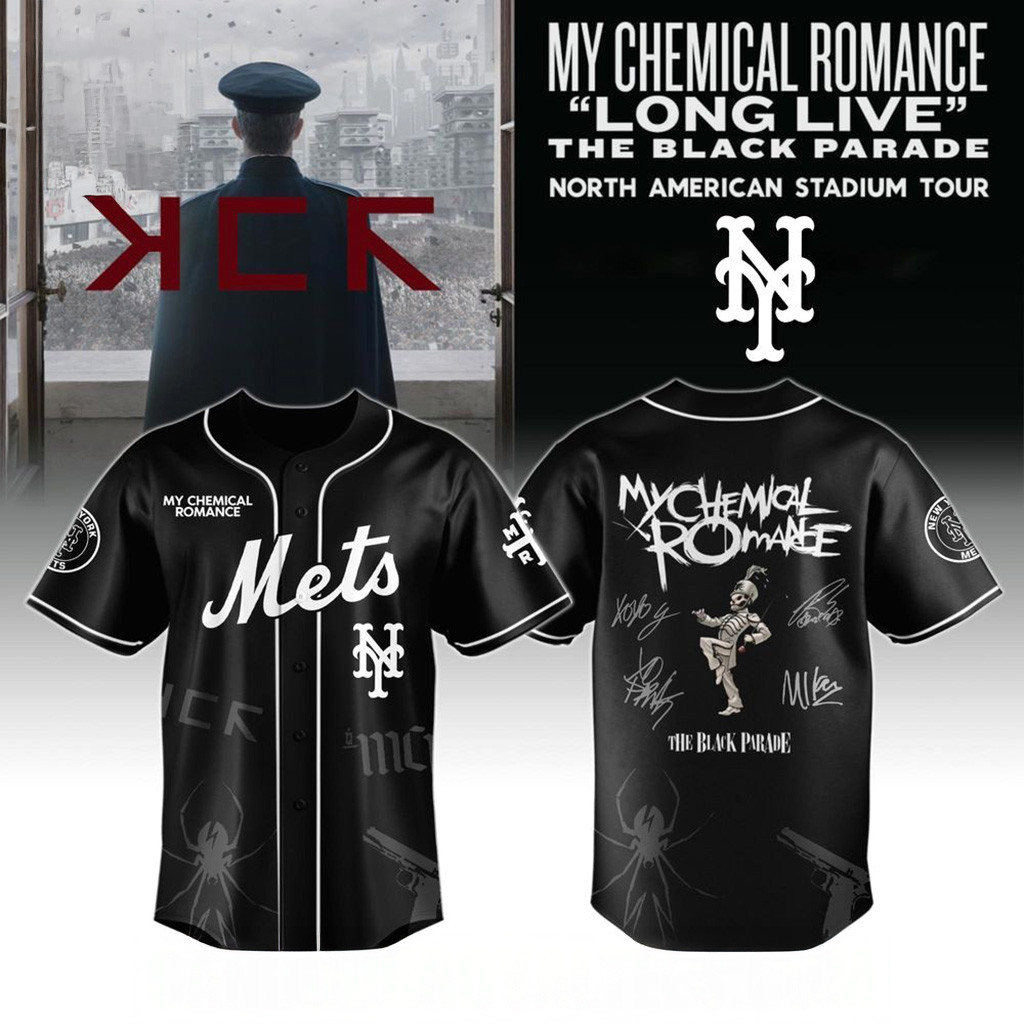 New York Mets X My Chemical Romance Long Live The Black Parade Jersey Mets Merch Fans Gifts-1