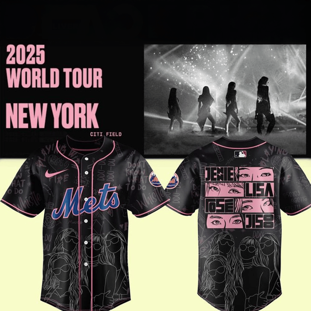 New York Mets x Blackpink World Tour 2025 Baseball Jersey New York Mets Merch Cool Gifts For Dad-1