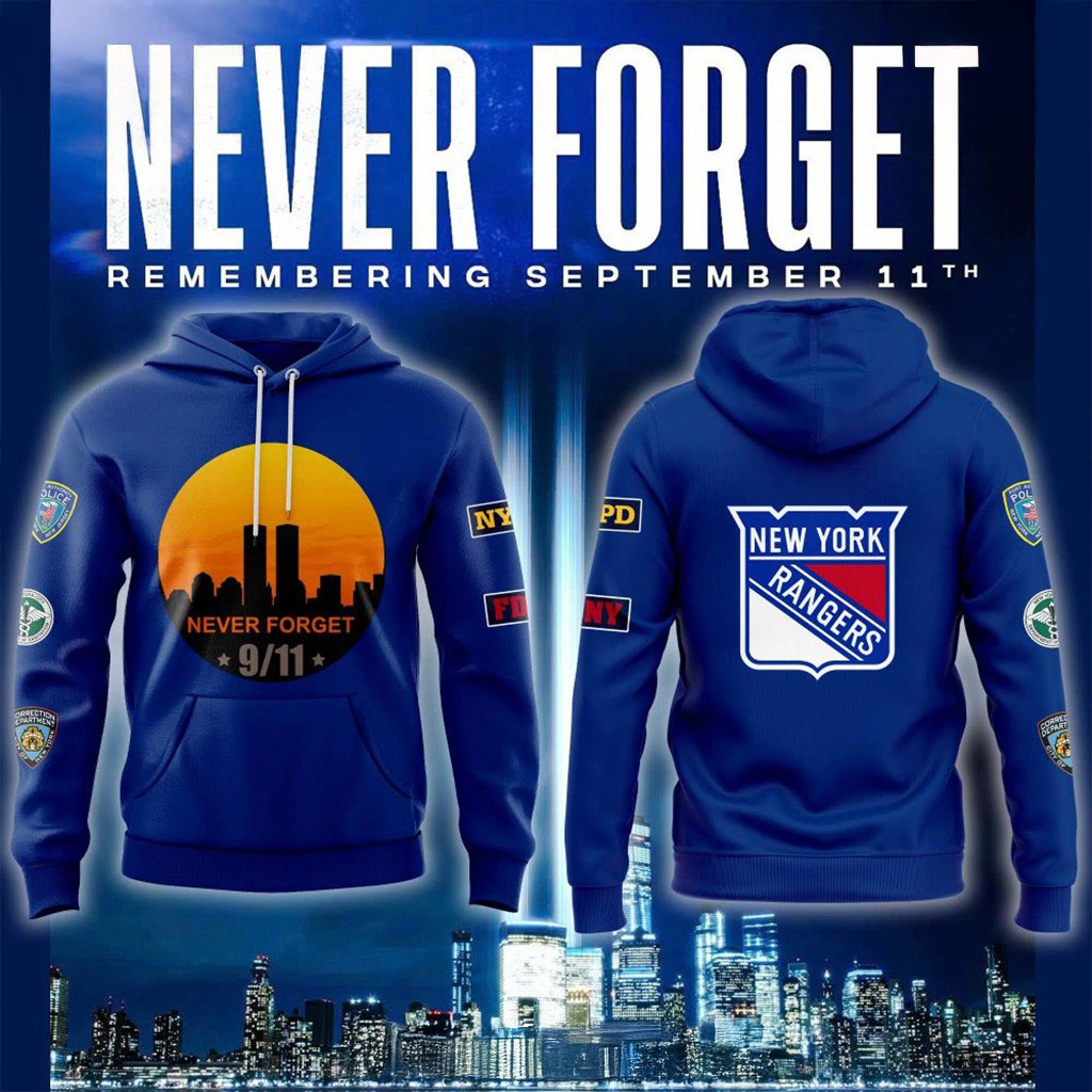 New York Rangers Never Forget 2024 Hoodie New York Rangers Merch Gifts For Hockey Fan-1