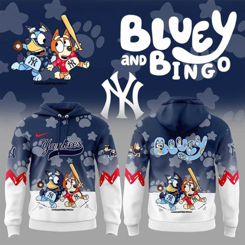 New York Yankees Bluey And Bingo Hoodie Basketball Fan Gift Ideas-1