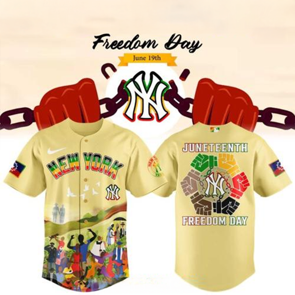 New York Yankees Juneteenth Freedom Day 2025 Baseball Jersey New York Yankees Merch For Fans-1 New York Yankees Juneteenth Freedom Day 2025 Baseball Jersey New York Yankees Merch For Fans-1
