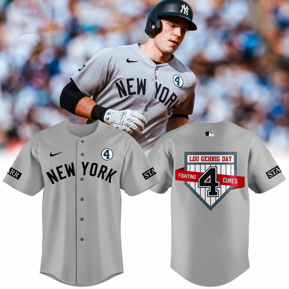New York Yankees Lou Gehrig Day Limited Edition Baseball Jersey New York Yankees Merch-1