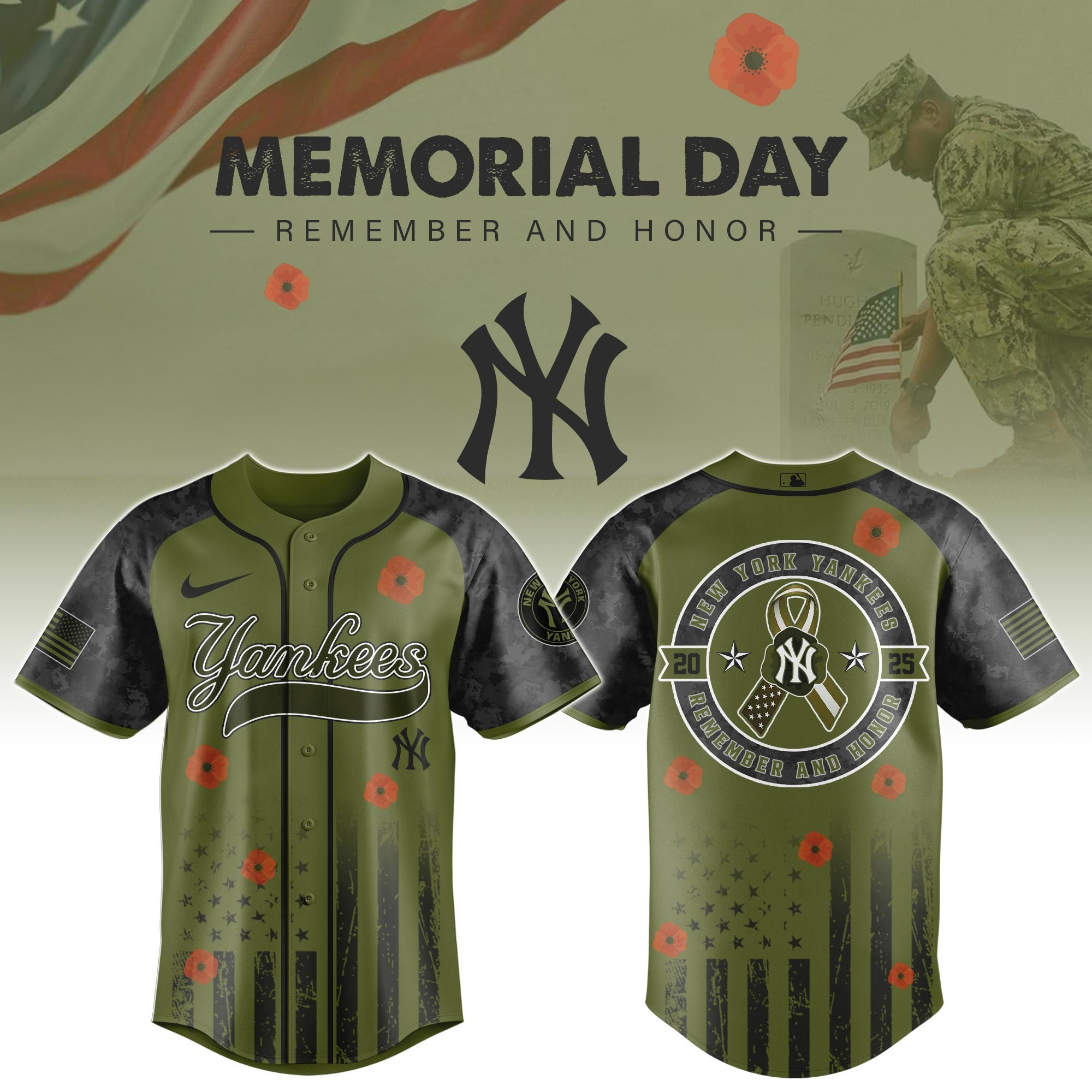 New York Yankees MLB x Memorial Day Edition Jersey 2025 New York Yankees Merch-1
