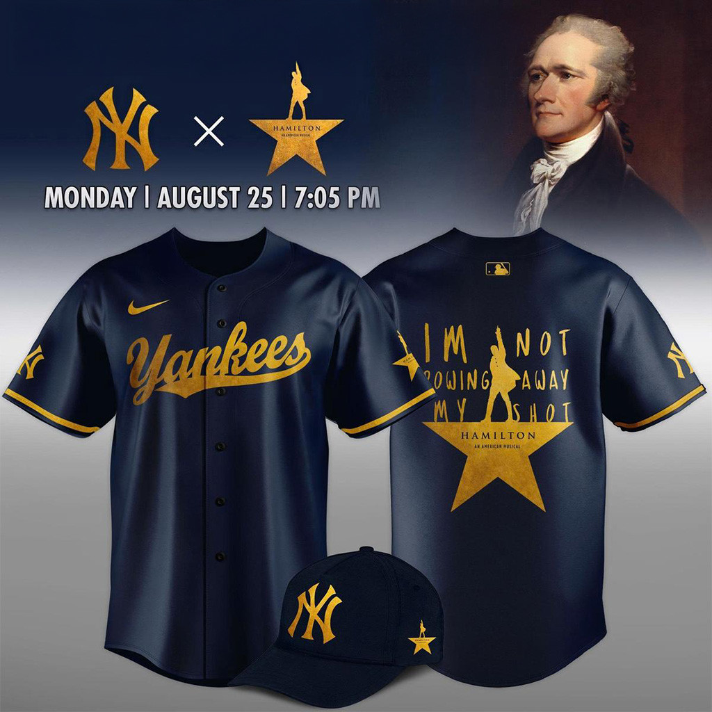 New York Yankees Mix Hamilton An American Musical 2025 Jersey Yankees Merch Dad Gifts-1