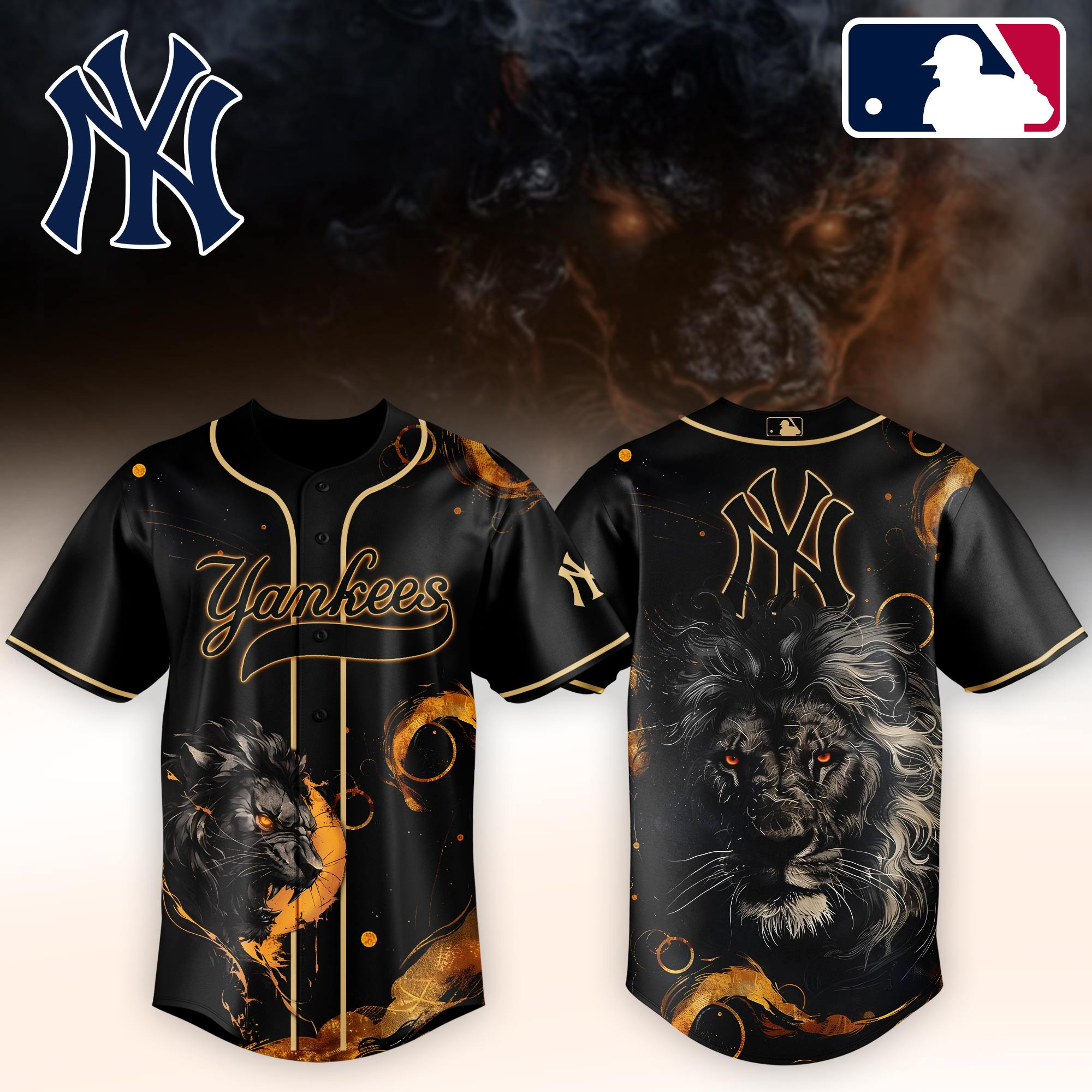 New York Yankees Mlb X Lion Baseball Jersey For Fans-1
