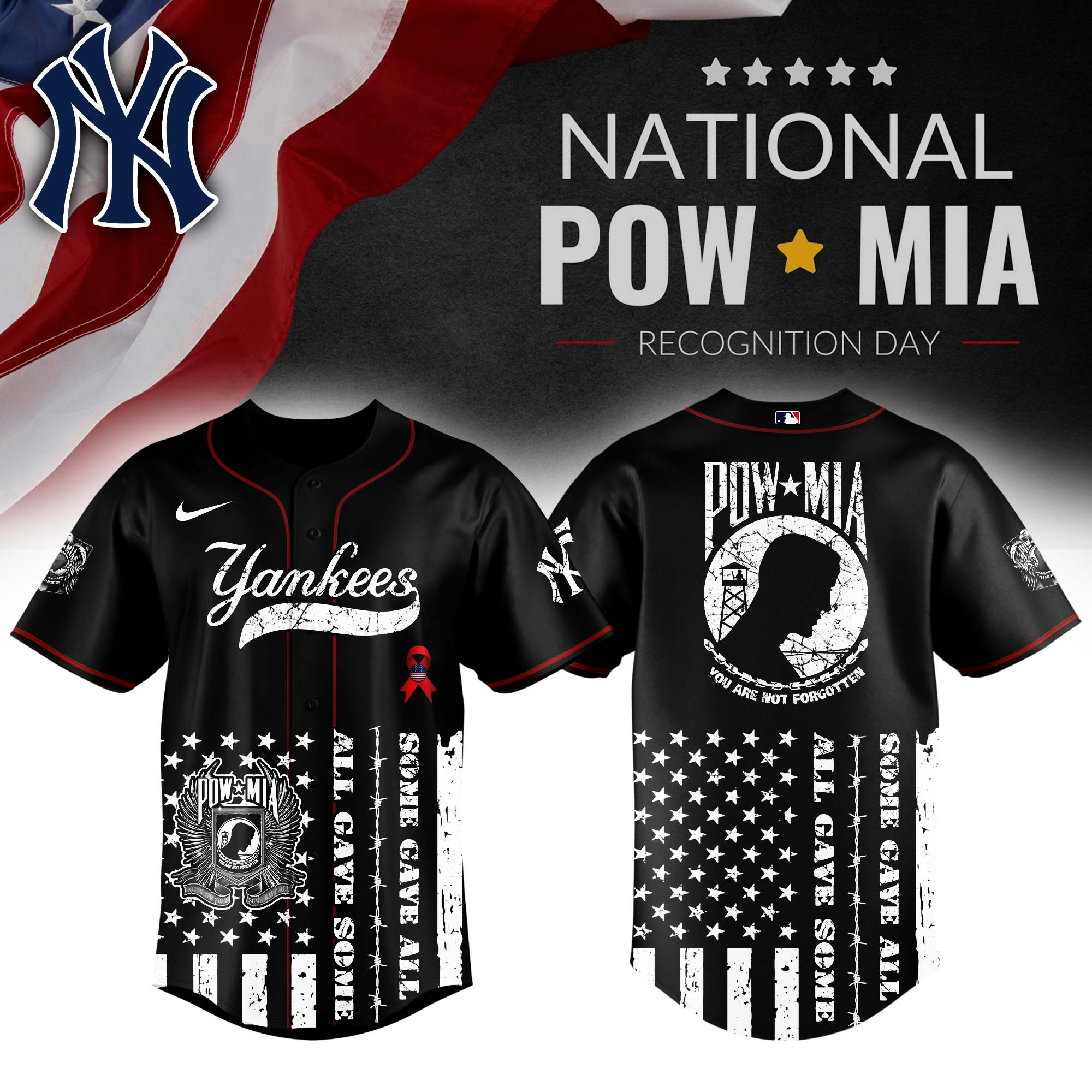 New York Yankees Mlb X National Powmia Recognition Day Baseball Jersey For Fans-1