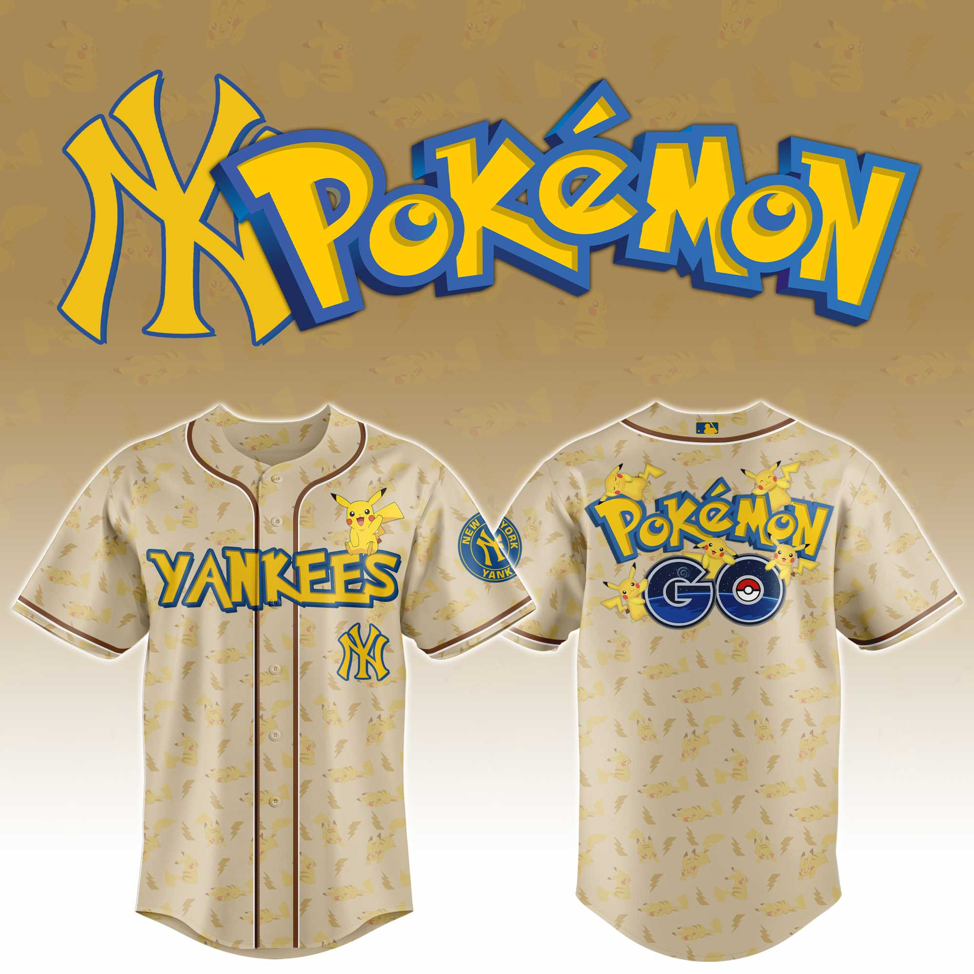 New York Yankees Mlb X Pokemon Go Master Baseball Jersey For Fans-1