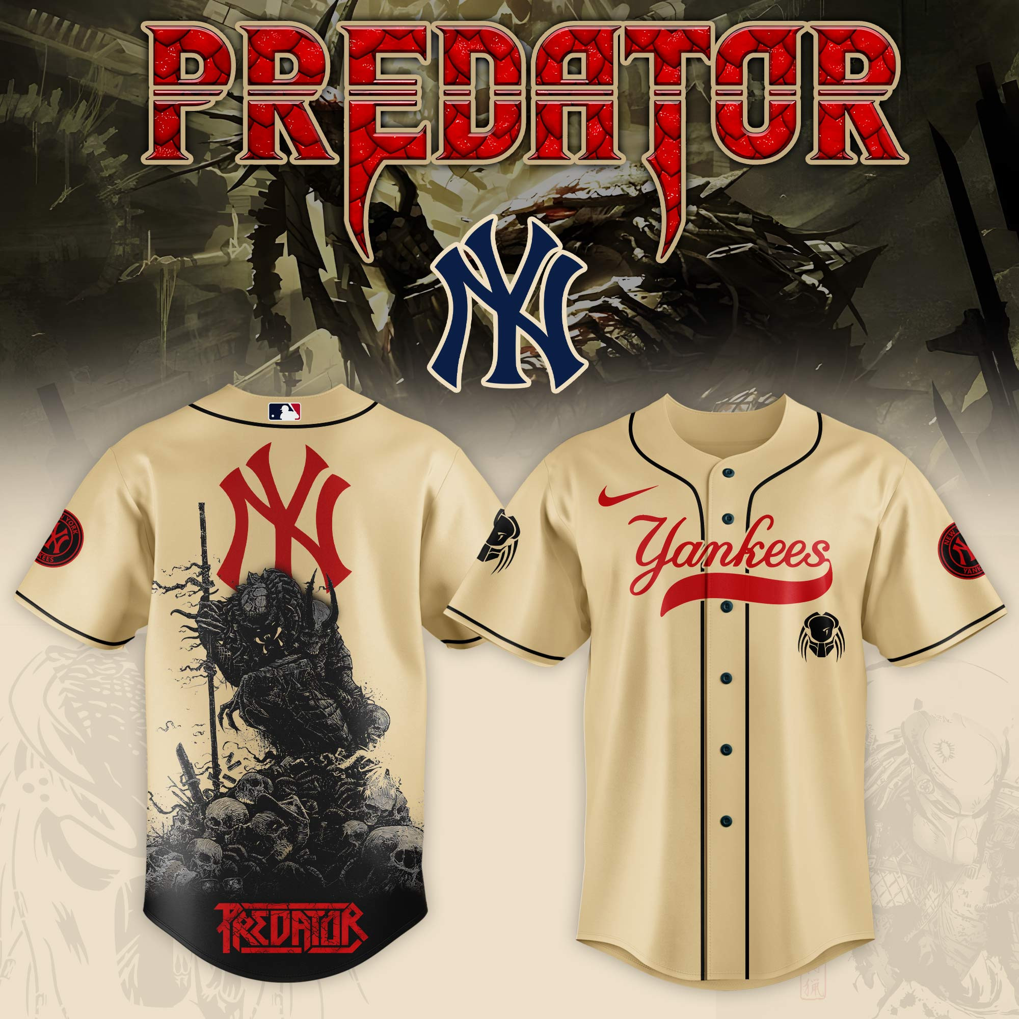 New York Yankees Mlb X Predator Baseball Jersey For Fans-1