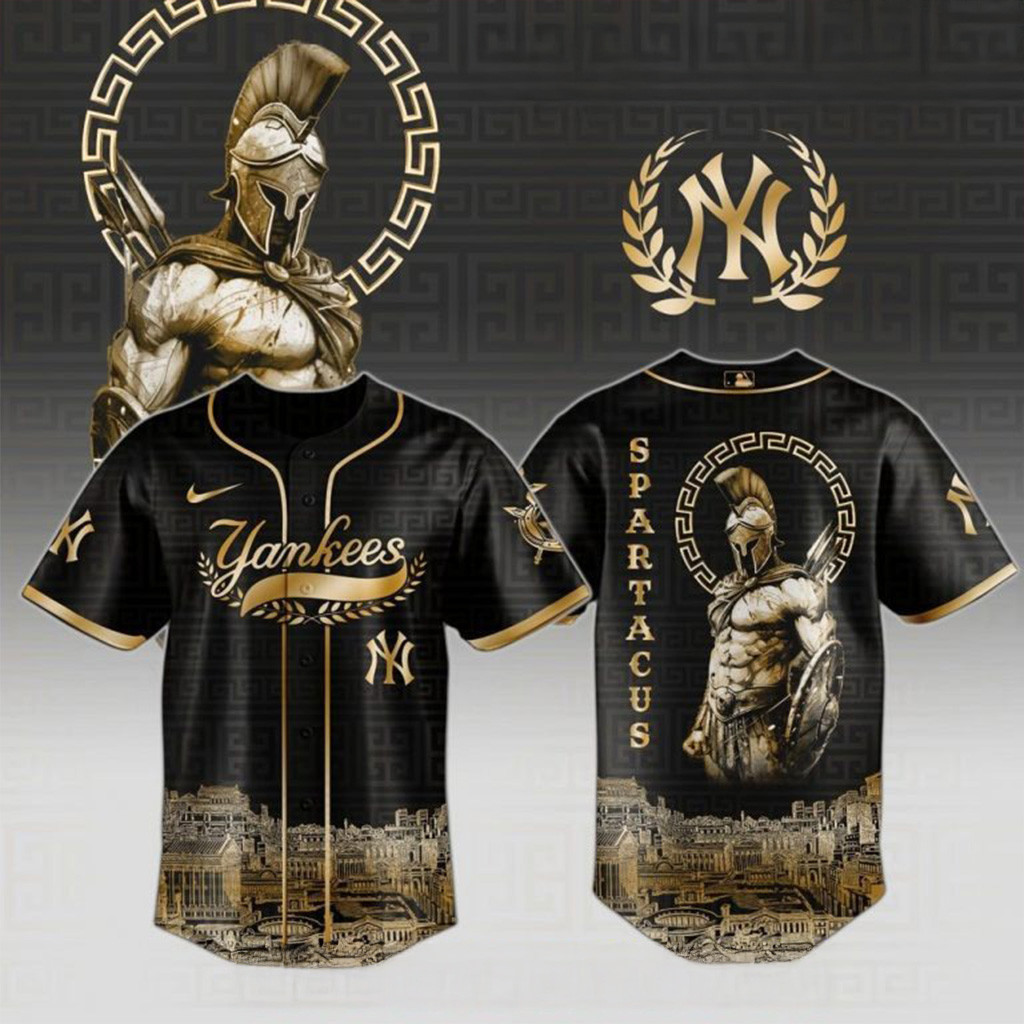 New York Yankees Spartacus Night Baseball Jersey Yankees Merch Baseball Player Gift Ideas-1