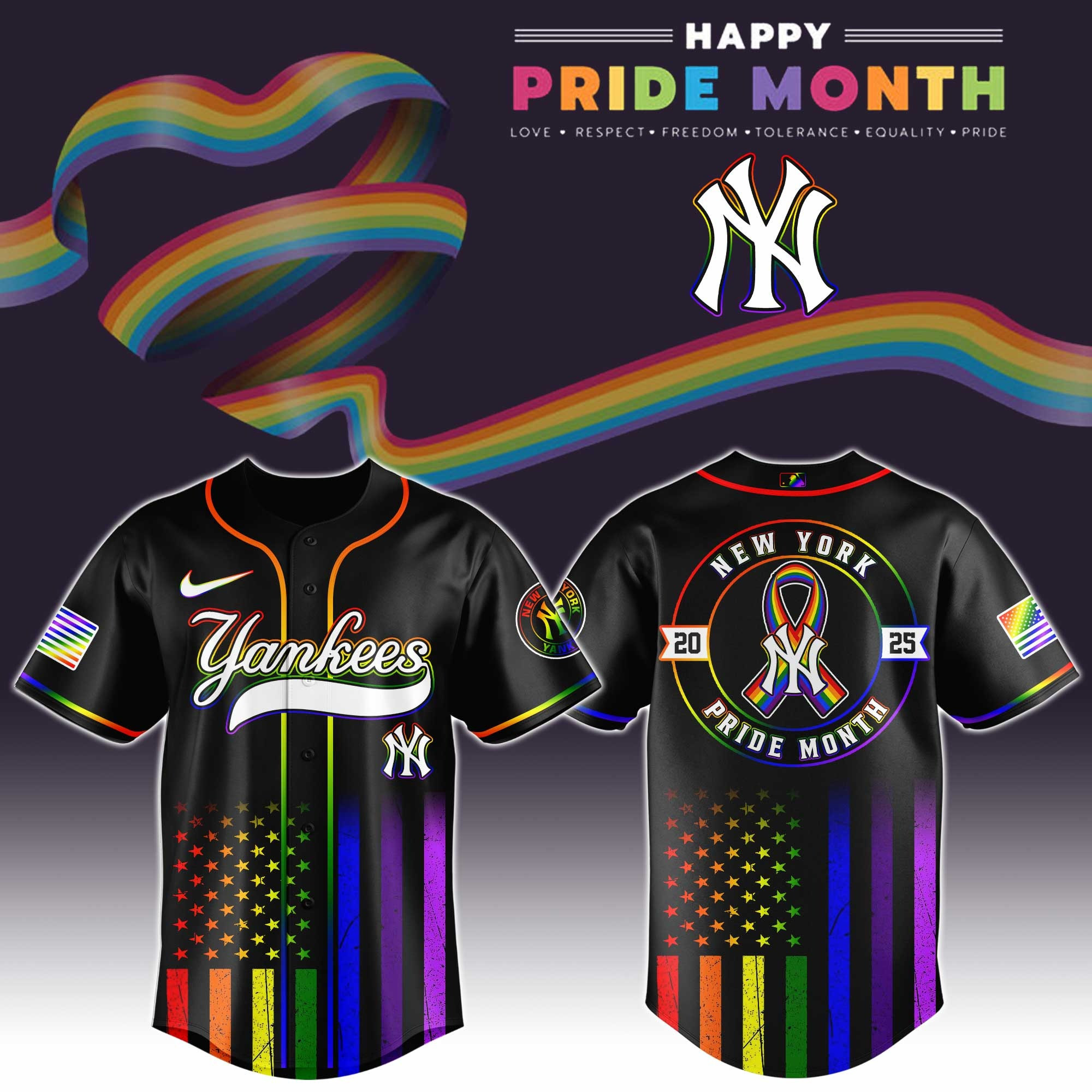 New York Yankees Special Pride Month Jersey Gifts For Baseball Lovers-1