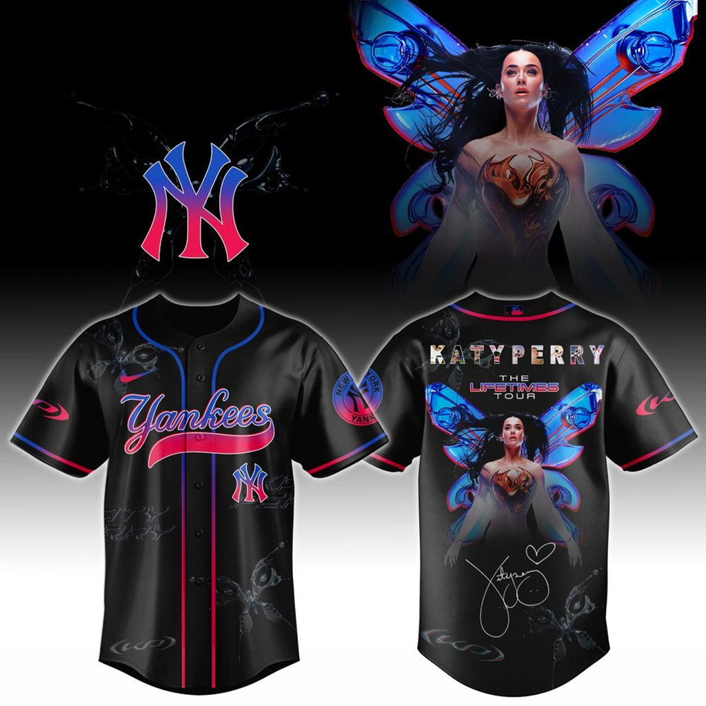 New York Yankees X Katy Perry The Lifetimes Tour 2025 Jersey New York Yankees Merch Fans Gifts-1