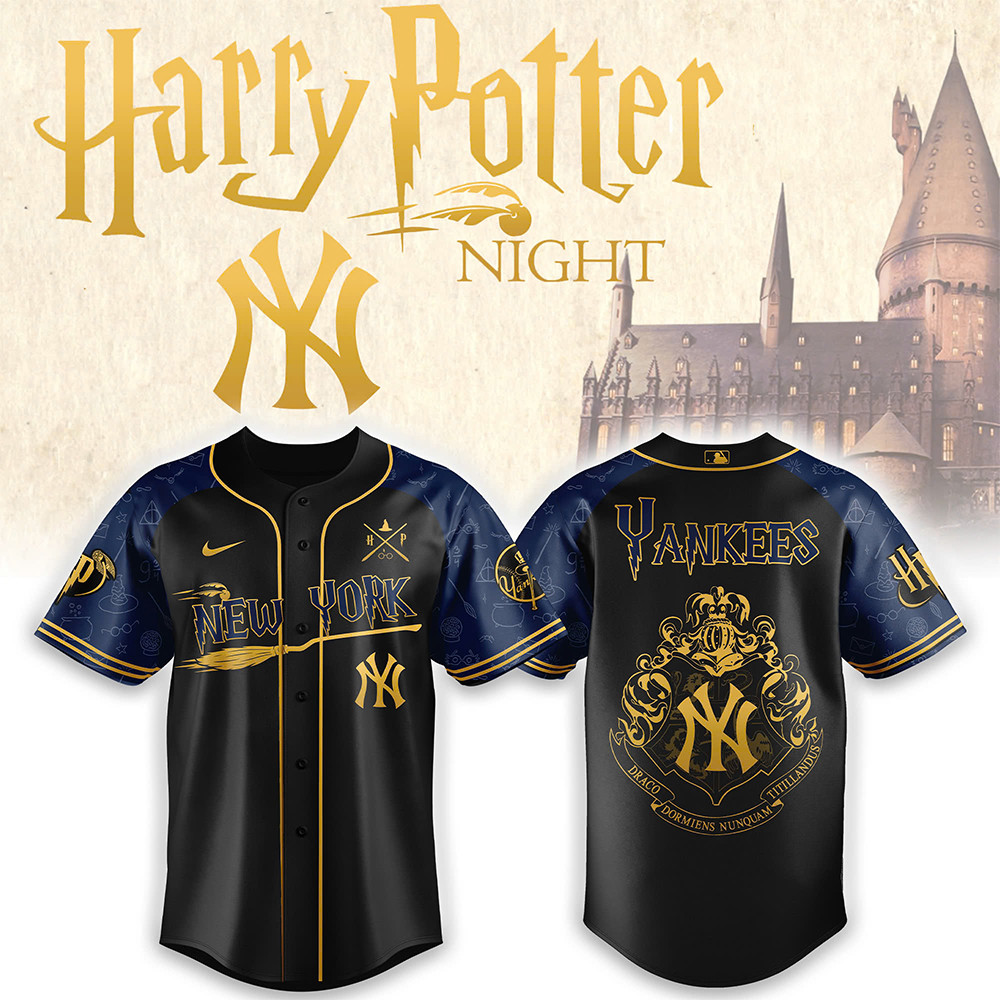 New York Yankees x Harry Potter Night Heritage Jersey Cool Baseball Gifts-1