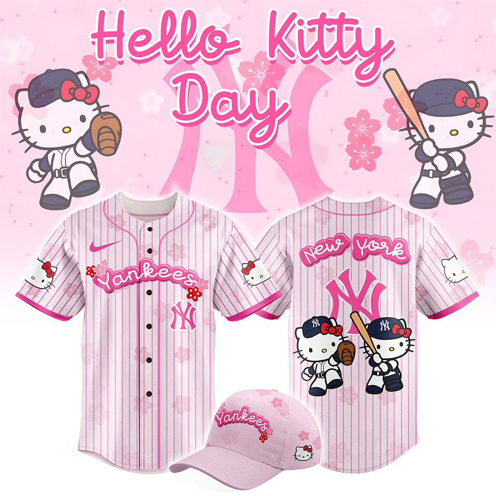 New York Yankees x Hello Kitty 2025 Jersey Best Gifts For Baseball Fans-1