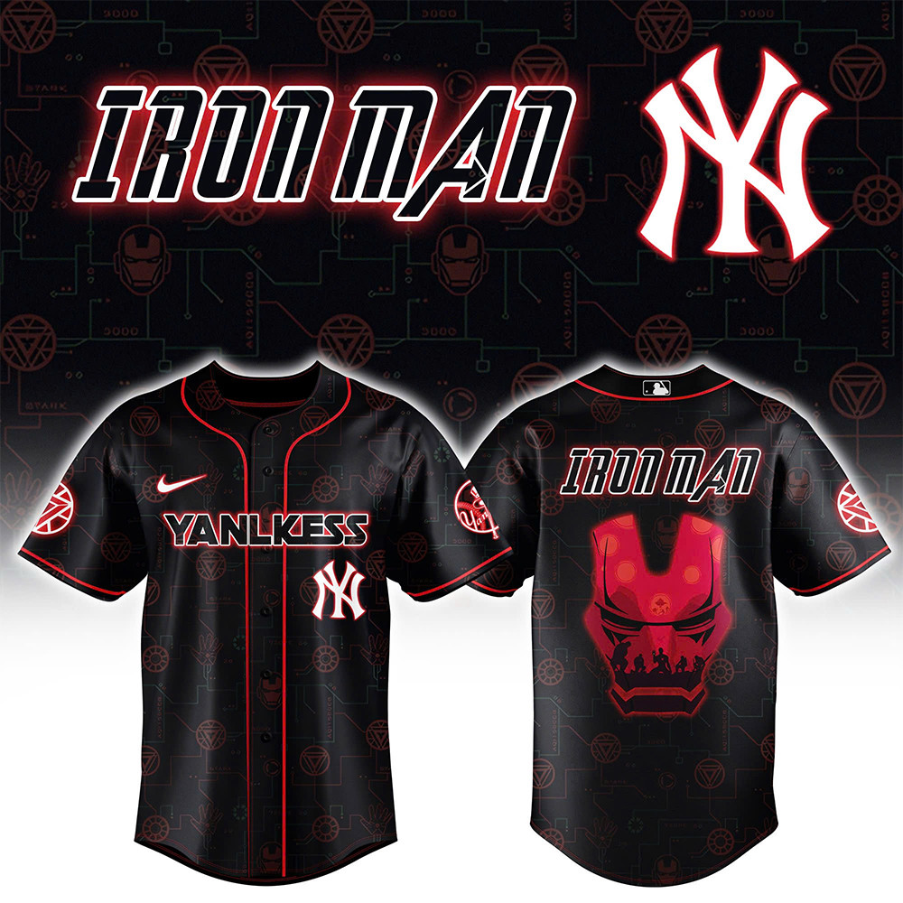 New York Yankees x Iron Man Avengers Jersey Unique Gifts For Baseball Fans-1