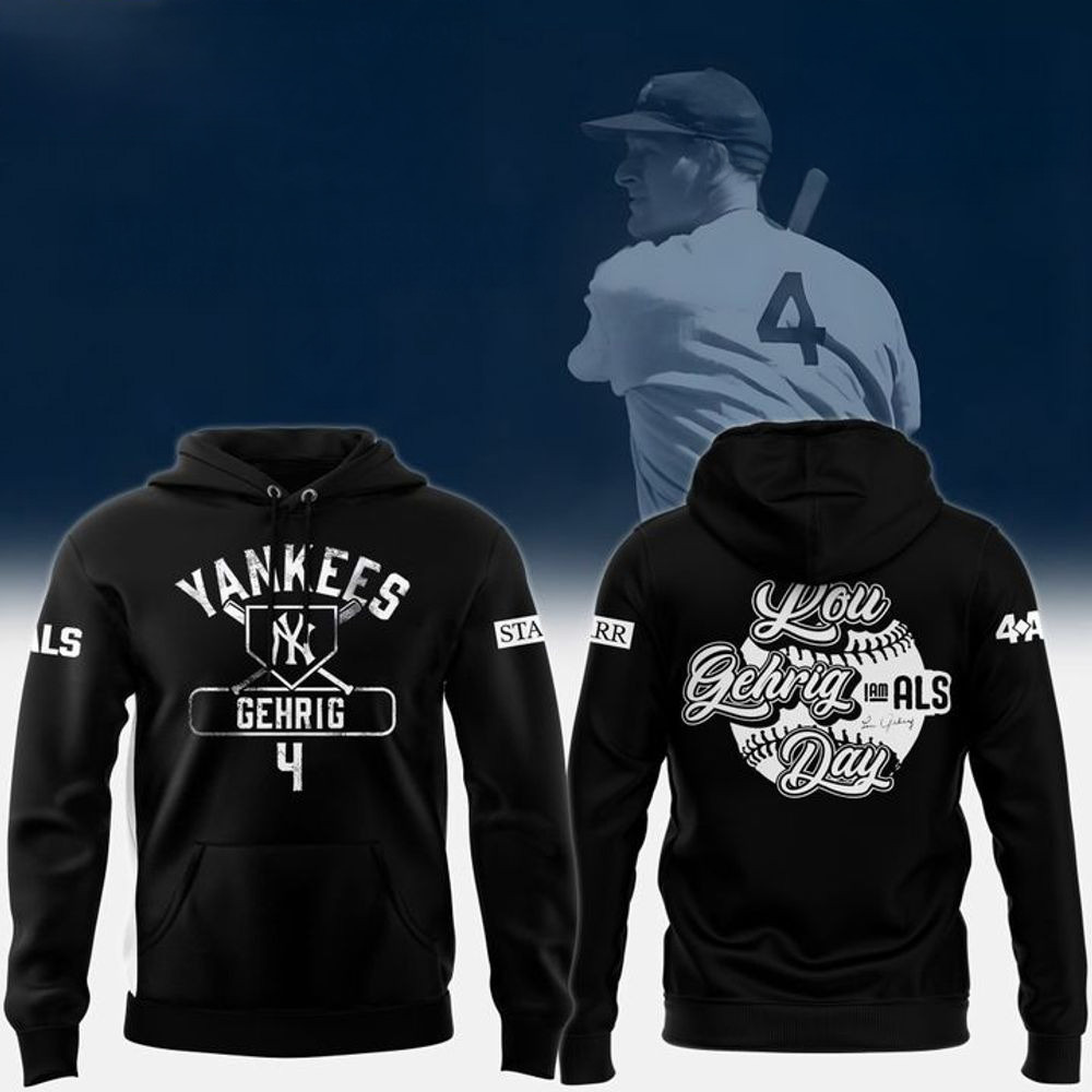 New York Yankees x Lou Gehrig Day Pullover Signature Hoodie New York Yankees Merch-1
