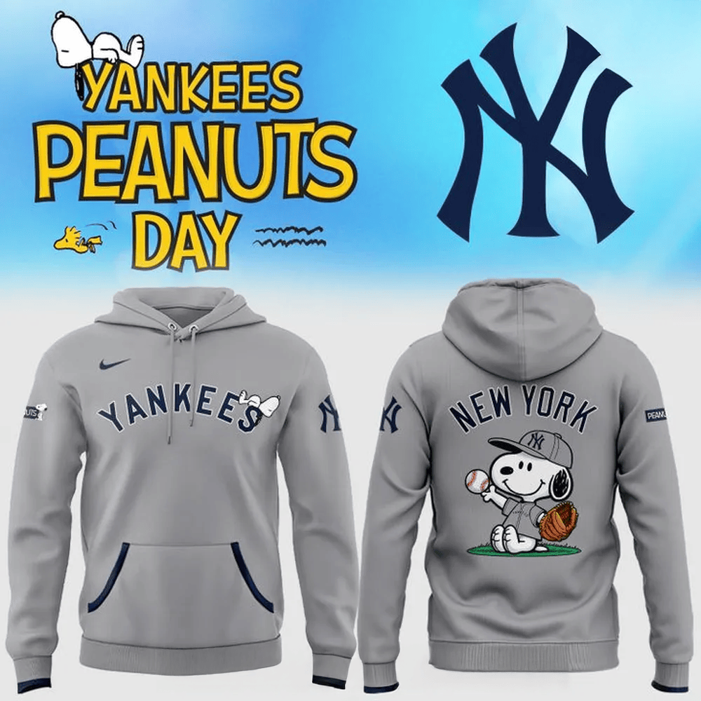 New York Yankees x Peanuts Snoopy Special Hoodie New York Yankees Merch Best Father's Day Gifts-1