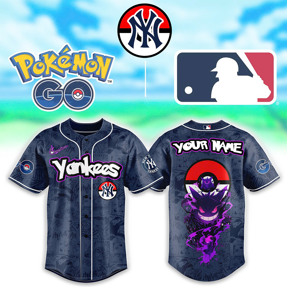 New York Yankees x Pokemon Go Gengar Jersey Presents For Baseball Lovers-1