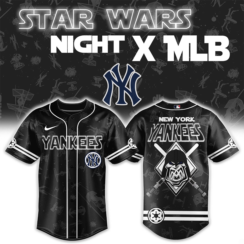 New York Yankees x Star Wars Night 2025 Baseball Jersey Presents For Baseball Fans-1