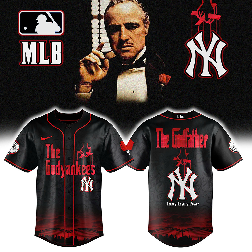New York Yankees x The Godfather Baseball Jersey Gifts For Baseball Fans-1