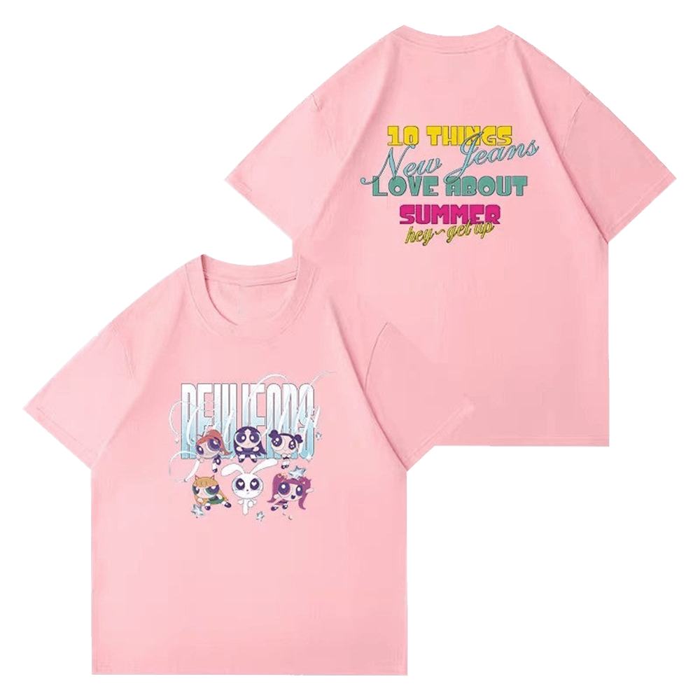 NewJeans Merch Kpop NewJeans GET UP X The Powerpuff Girls Member T-shirt-1