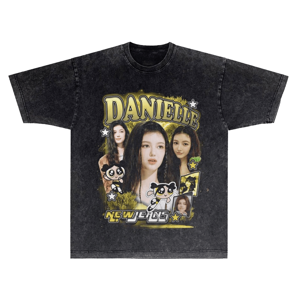 NewJeans Merch Kpop NewJeans Member Band Wash T-Shirt Fans Gift Ideas-1