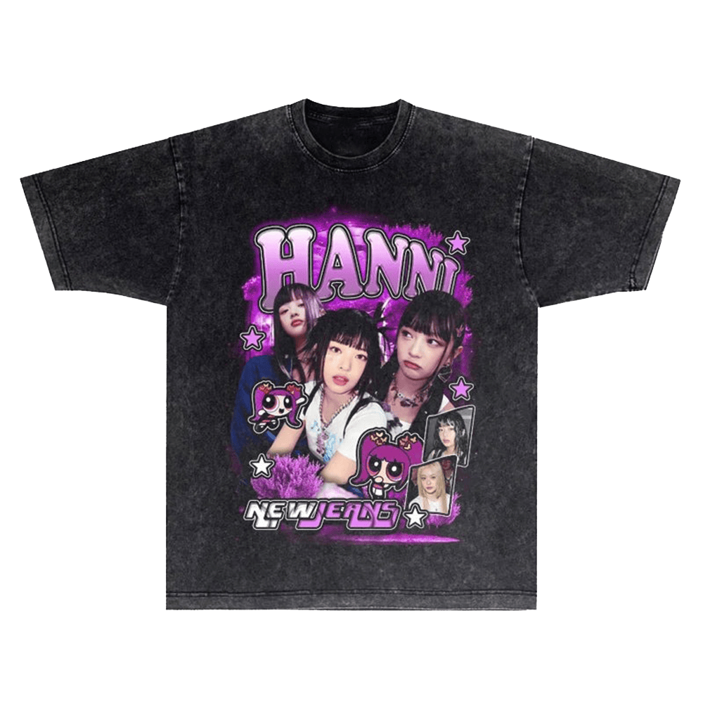 NewJeans Merch Kpop NewJeans Member Band Wash T-Shirt Kpop Fans Gifts-1