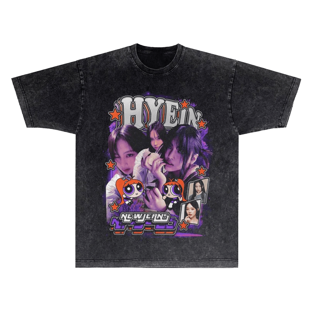 NewJeans Merch Kpop NewJeans Member Band Wash T-Shirt Kpop Gifts For Fans-1