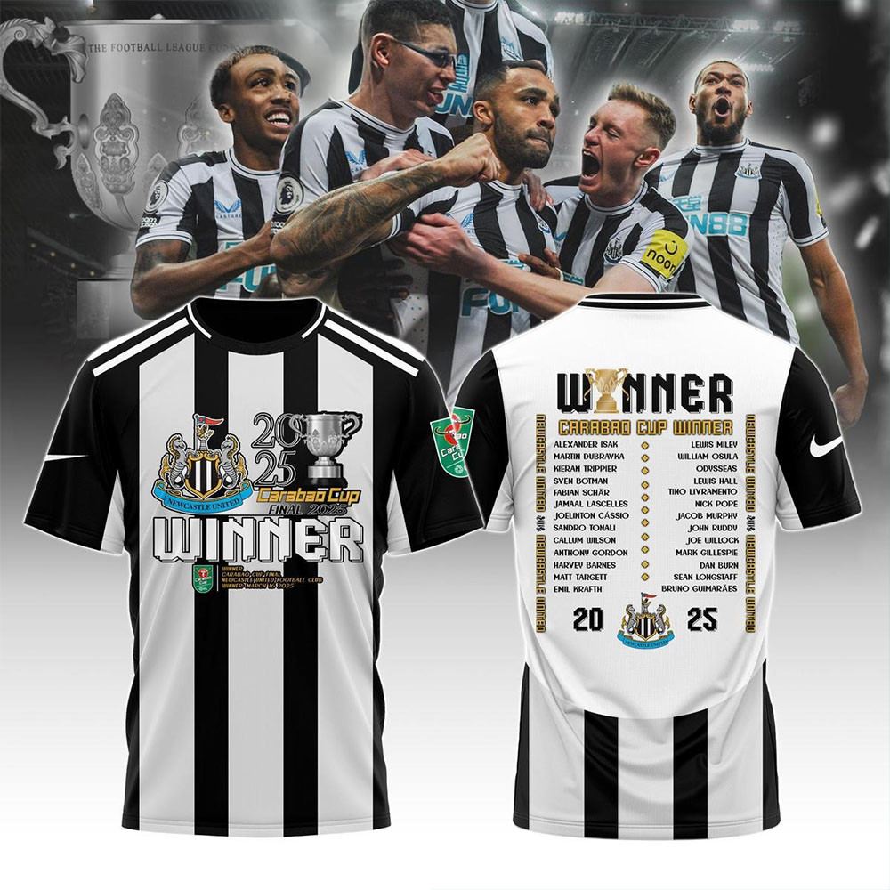 Newcastle United 2025 Carabao Cup Champions T-Shirt Best Father's Day Gifts For Husband-1