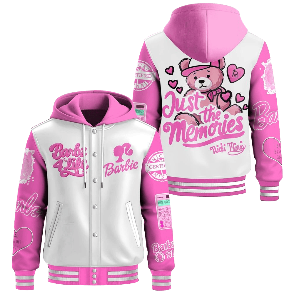 Nicki Minaj Barbie For Life Hooded Varsity Jacket Cool Mothers Day Gifts-1