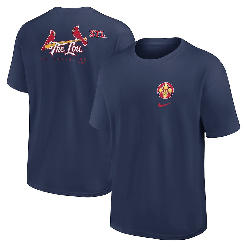 Nike Navy 2024 St Louis Cardinals City Connect Max 90 T-Shirt Baseball Player Gift Ideas-1