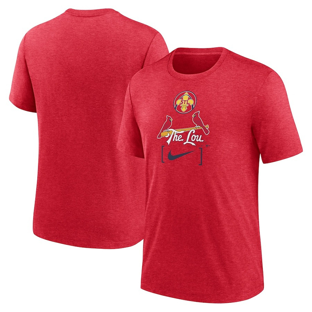 Nike Red St Louis Cardinals 2024 City Connect Tri-Blend T-Shirt Baseball Enthusiast Gifts-1
