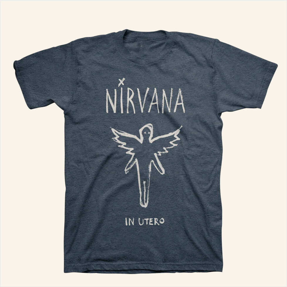 Nirvana Merch In Utero Brush T-Shirt Birthday Gift Ideas For Father Gifts For Friends Christmas Presents-1