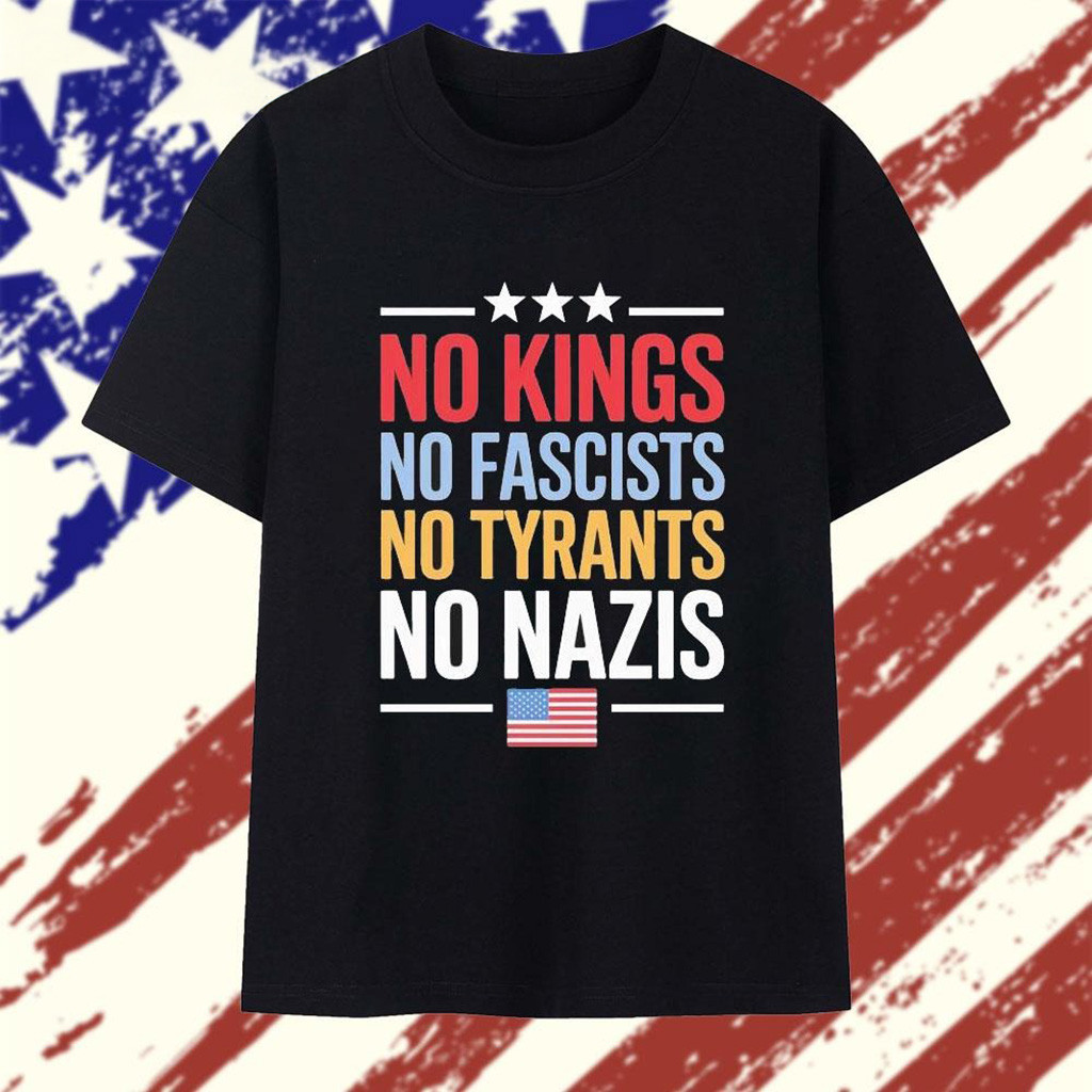 No Kings No Fascists No Nazis Vintage T-Shirt-1