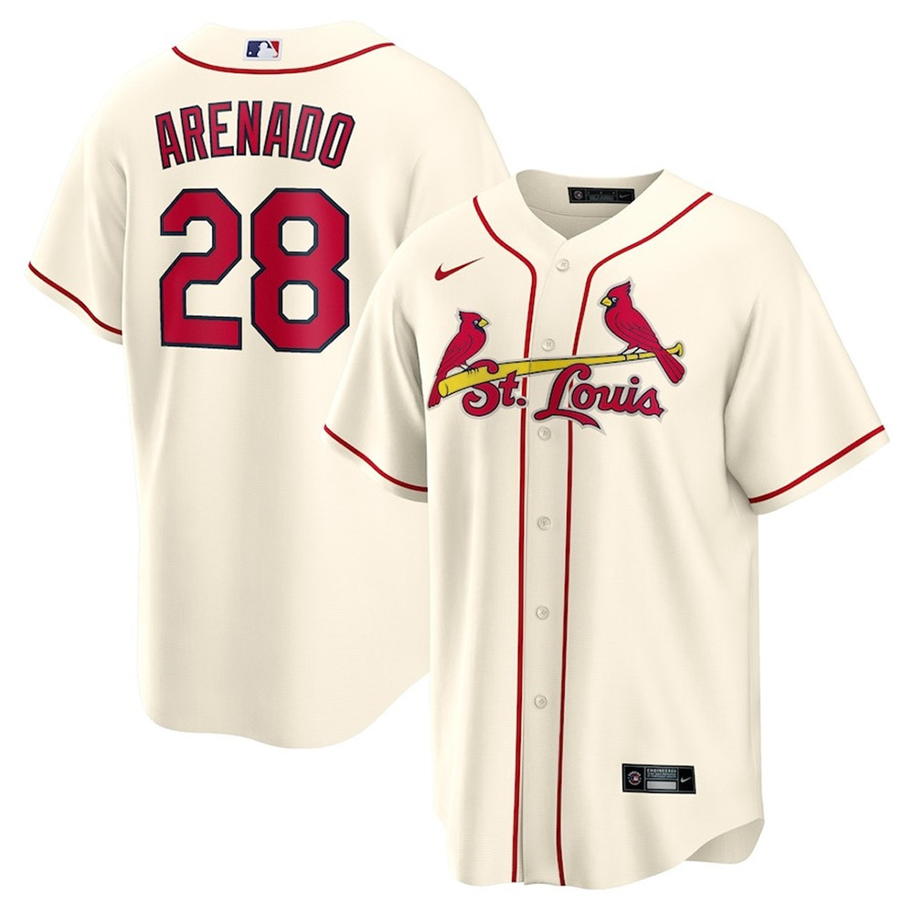 Nolan Arenado Cream Alternate Official Player Jersey Dad Birthday Gifts-1