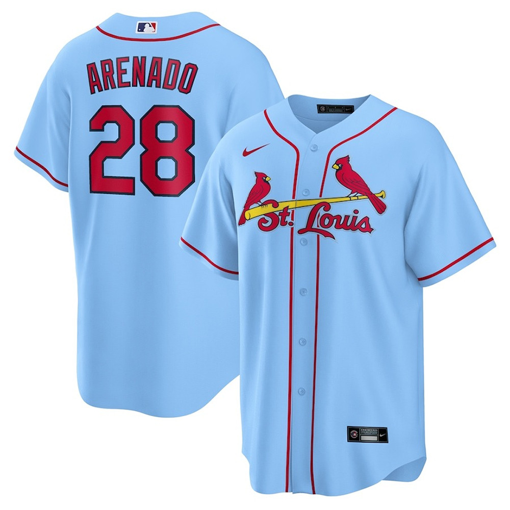 Nolan Arenado Light Blue Alternate Official Player Jersey Gifts For Baseball Fans-1