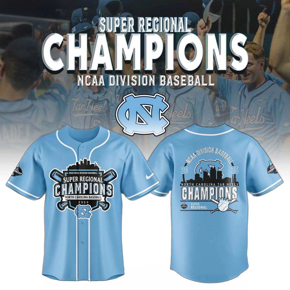 North Carolina 2025 Super Regionals Champions Jersey Unique Gifts For Baseball Fans-1