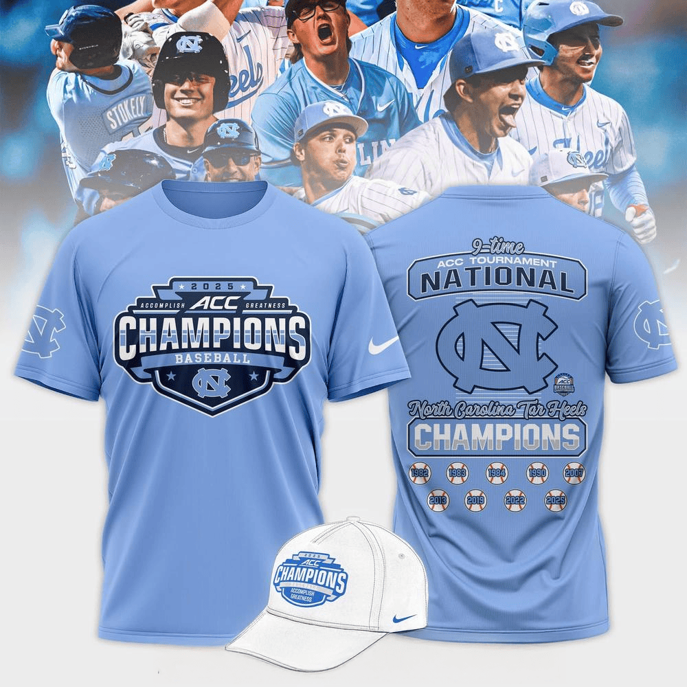 North Carolina Tar Heels 2025 ACC Champions T-Shirt Fathers Day Gifts For Husband-1