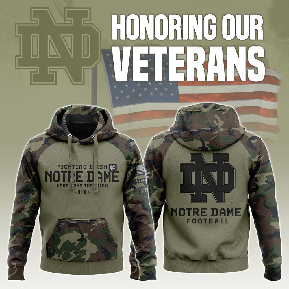 Notre Dame Fighting Irish 2024 Military Appreciation Day Hoodie Presents For Football Fans-1