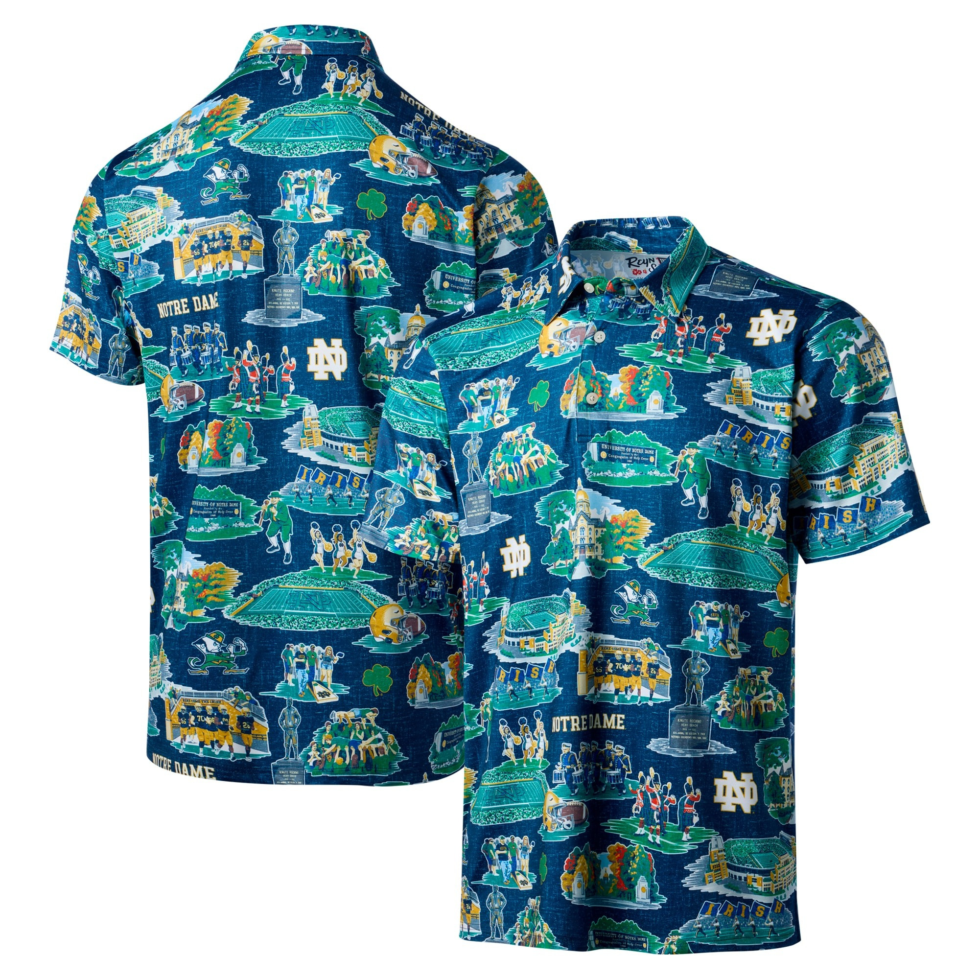 Notre Dame Fighting Irish Polo Shirt NCAA Aloha Shirt Gifts For Father's Day From Daughter-1