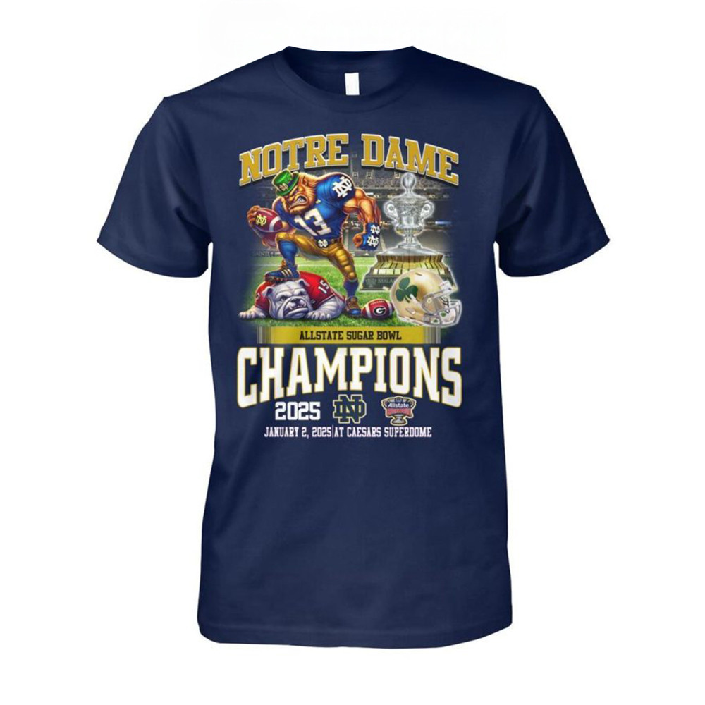 Notre Dame Football Fighting Irish 2025 Sugar Bowl Champions T-Shirt Football Fan Gift Ideas-1