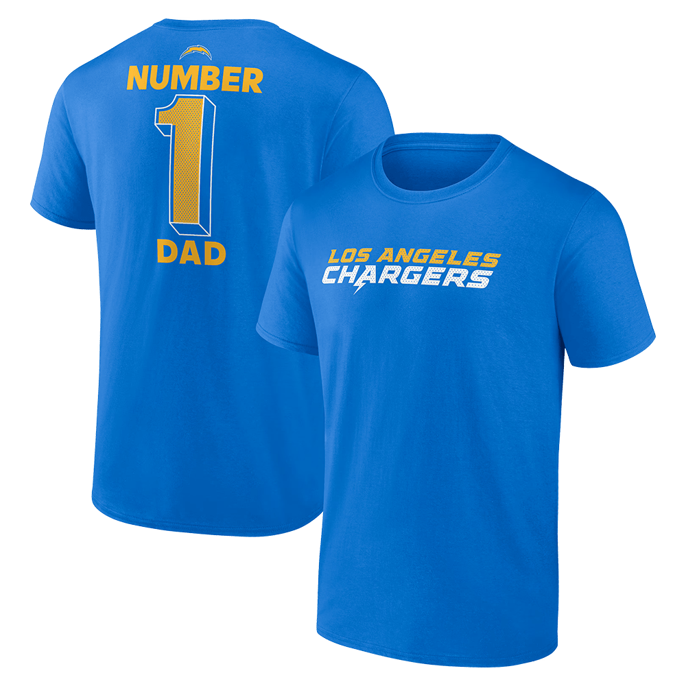 Number 1 Dad Merch Blue Los Angeles Chargers Number 1 Dad T-Shirt Los Angeles Chargers Merch-1 Number 1 Dad Merch Blue Los Angeles Chargers Number 1 Dad T-Shirt Los Angeles Chargers Merch-1