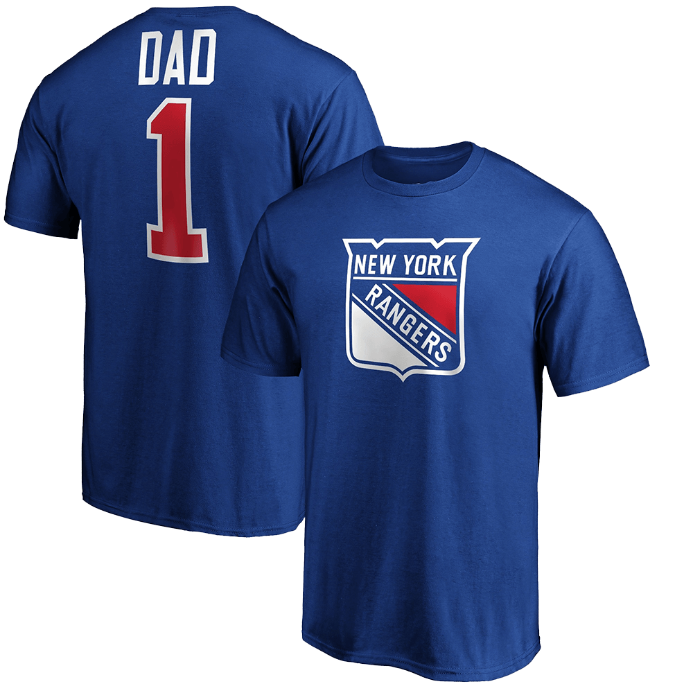 Number 1 Dad Merch Blue New York Rangers Number 1 Dad Logo T-Shirt New York Rangers Merch-1