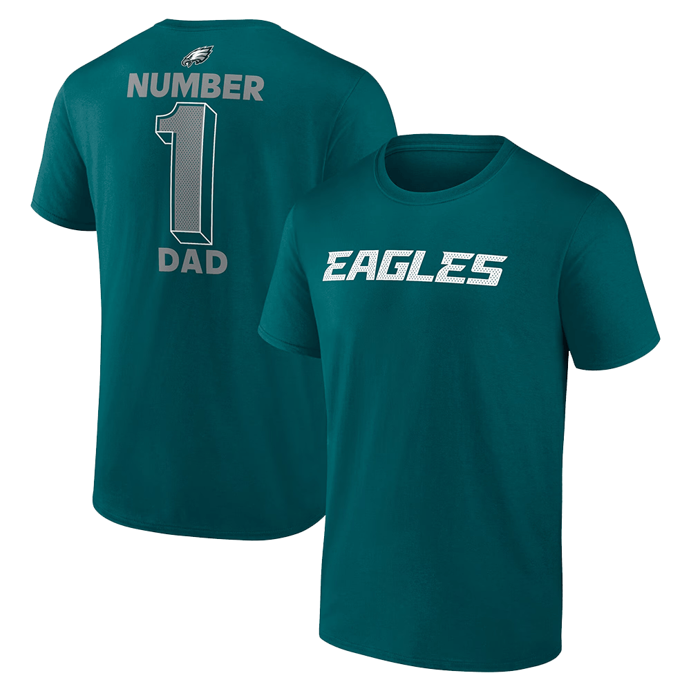 Number 1 Dad Merch Green Philadelphia Eagles Number 1 Dad T-Shirt Philadelphia Eagles Merch-1