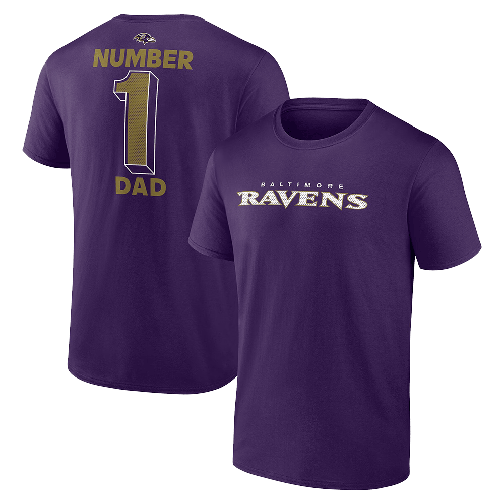 Number 1 Dad Merch Purple Baltimore Ravens Number 1 Dad T-Shirt Baltimore Ravens Merch-1