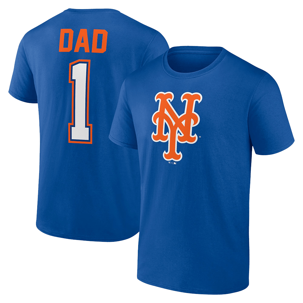 Number 1 Dad Merch Royal New York Mets Fathers Day Number 1 Dad T-Shirt New York Mets Merch-1