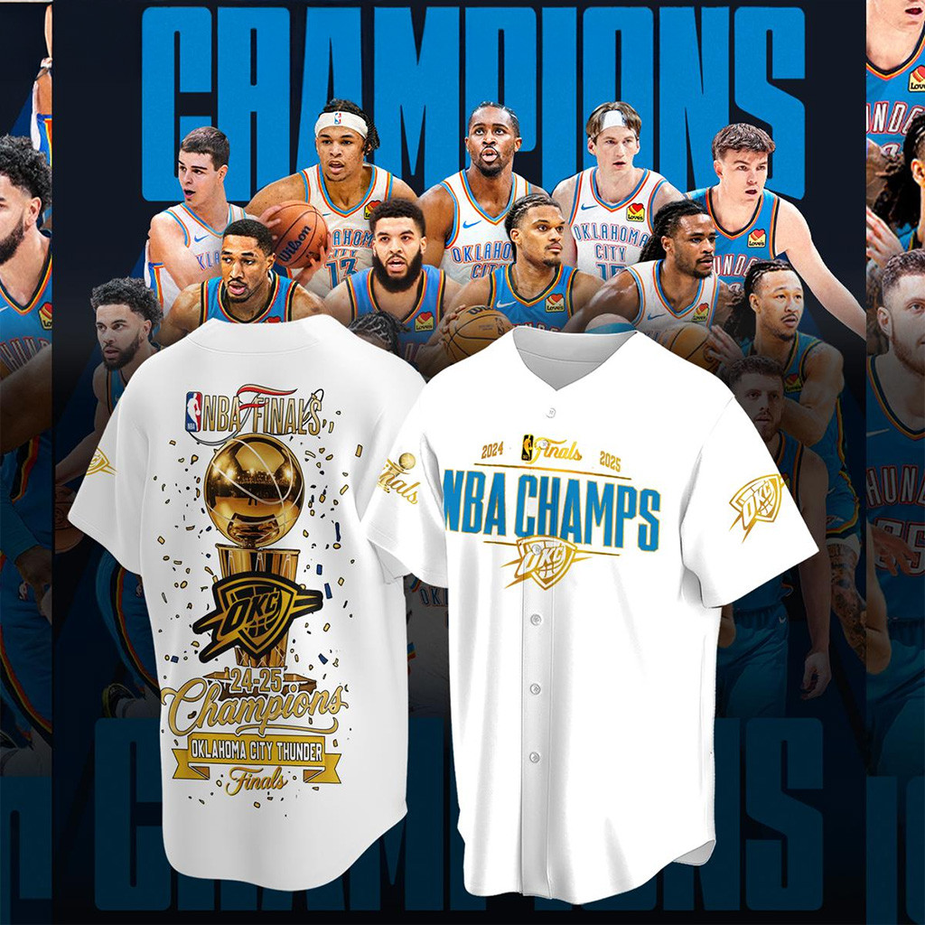 OKC Championship Baseball Jersey Shirt NBA 2025 Champions Merch Gifts For Fan-1