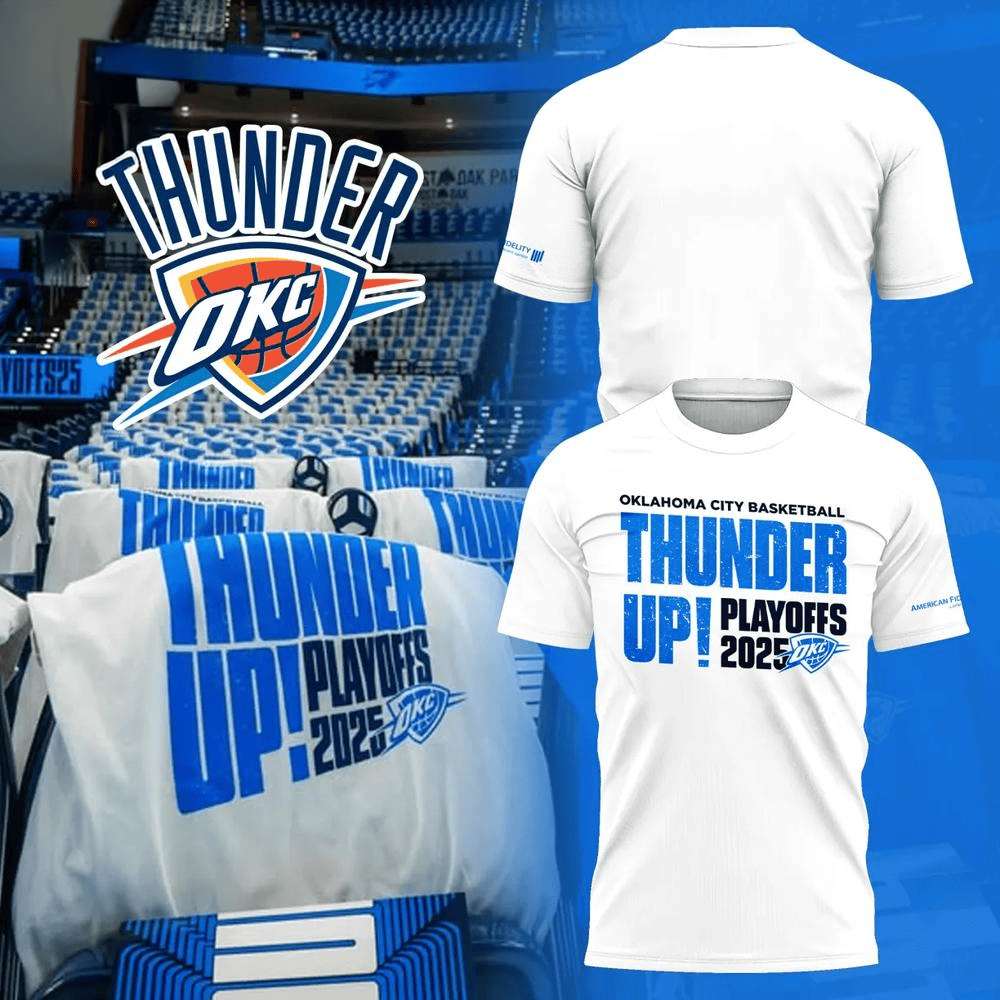 OKC Thunder Basketball Playoffs 2025 T-Shirt Oklahoma City Thunder Merch Good Gifts For Dads-1